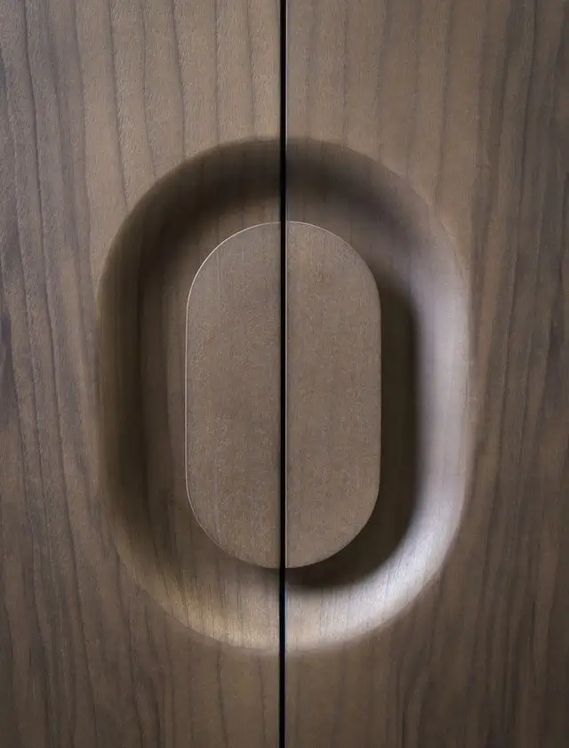 Custom designed handle in a bespoke interior.