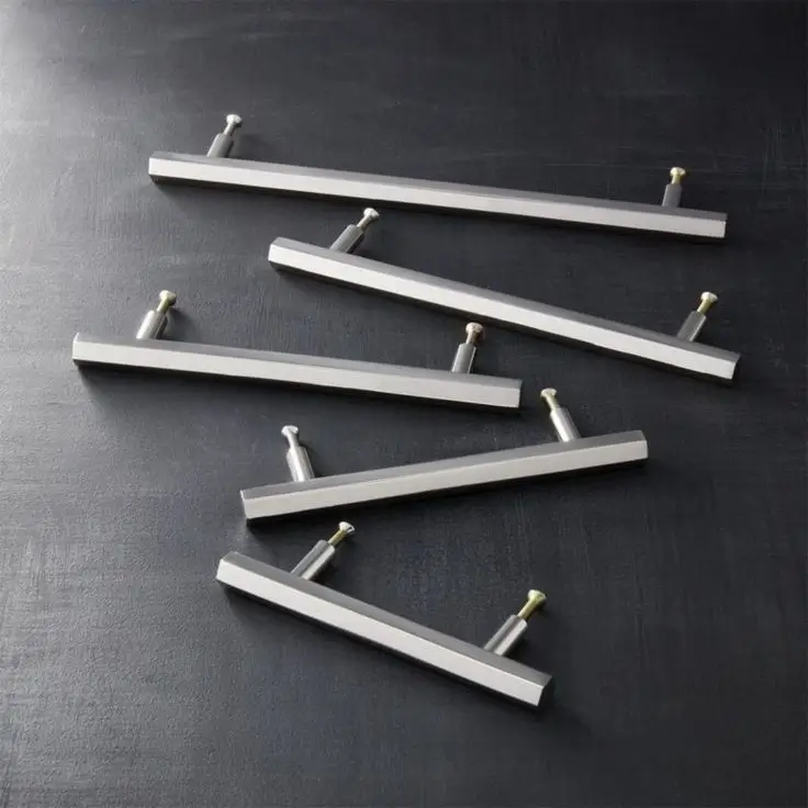 Polished Nickel handle close-up